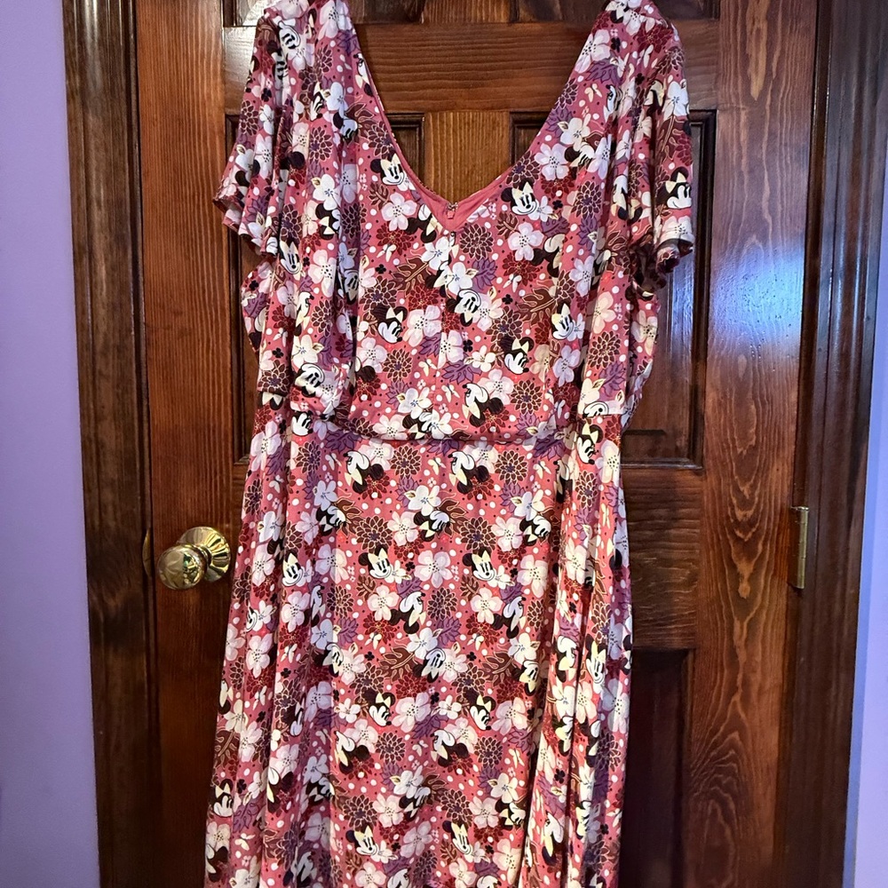 Disney Floral Minnie Mouse Dress in Pink and White - Picture 2 of 7